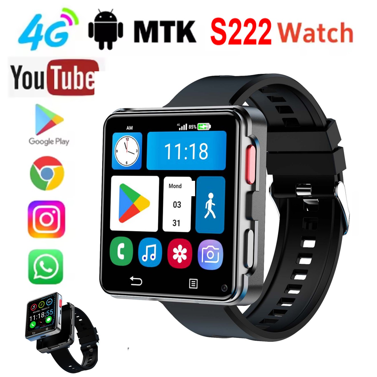 Smartwatch - Jam Tangan Pintar S222 4G Kartu