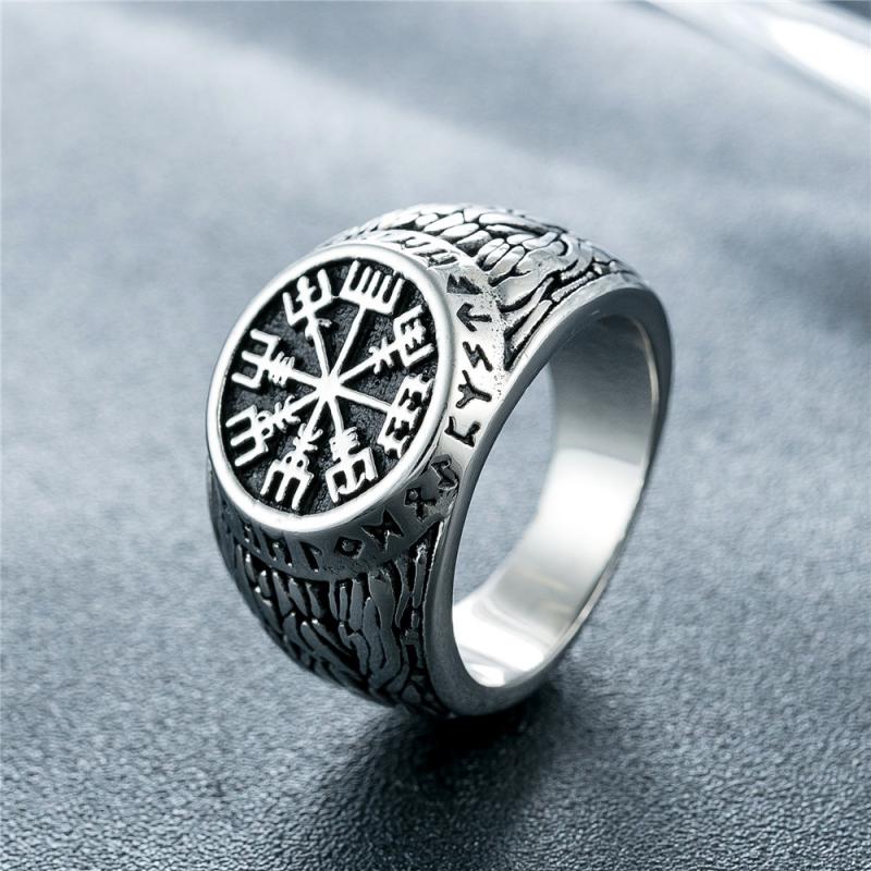 Mens Signet Ring - Cincin Skandinavia Rune Signet Viking antik