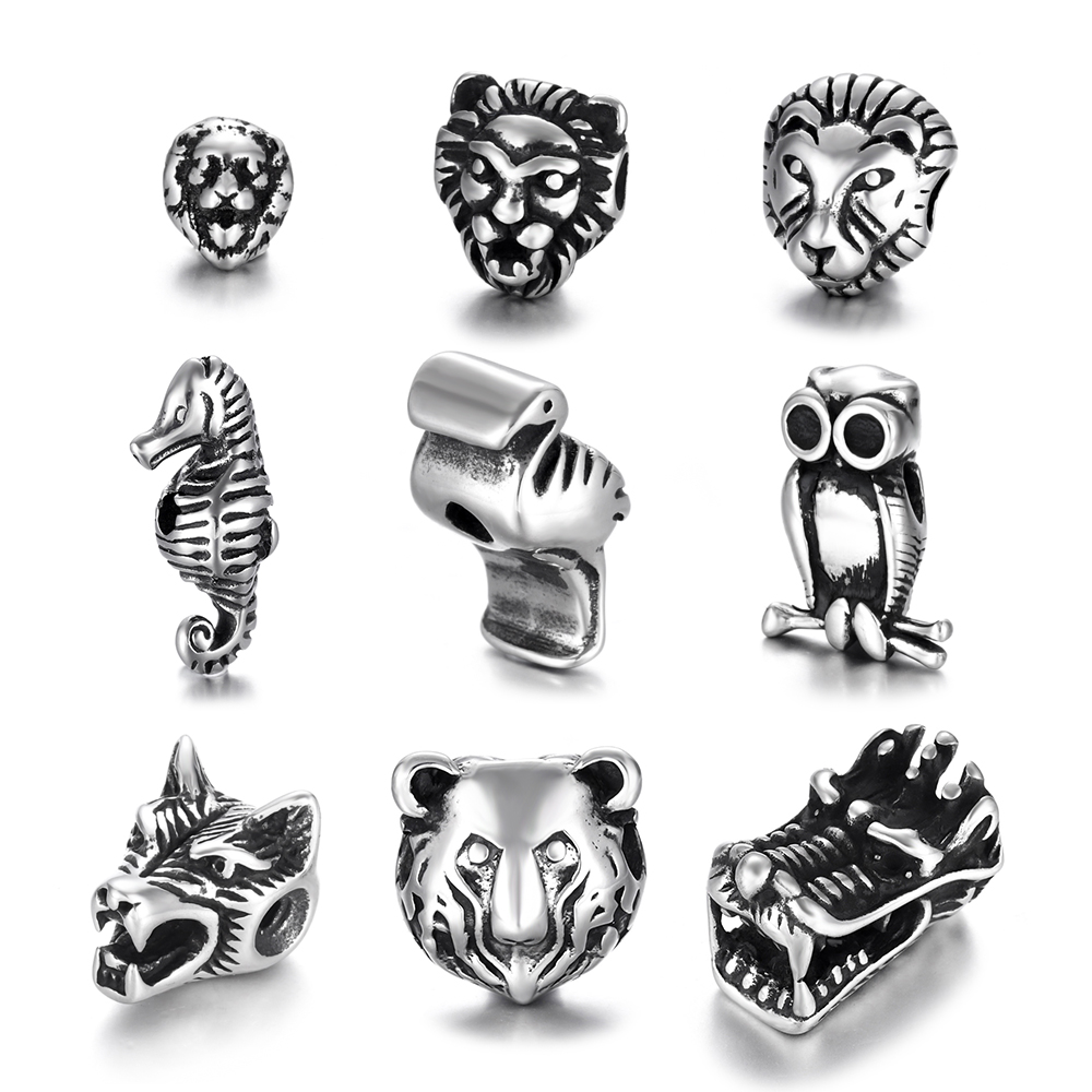 Wolf Jewelry & Watches Tampa - Baja tahan karat hewan serigala helm