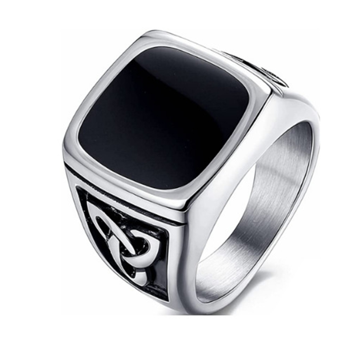 Mens Signet Ring - Cincin Stempel Viking Punk Antik untuk