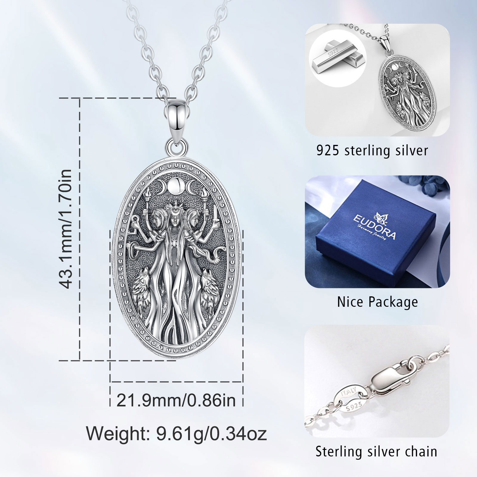 Eudora 925 perak murni tiga bu - Mens Dog Tag Necklace ulasan dan harga