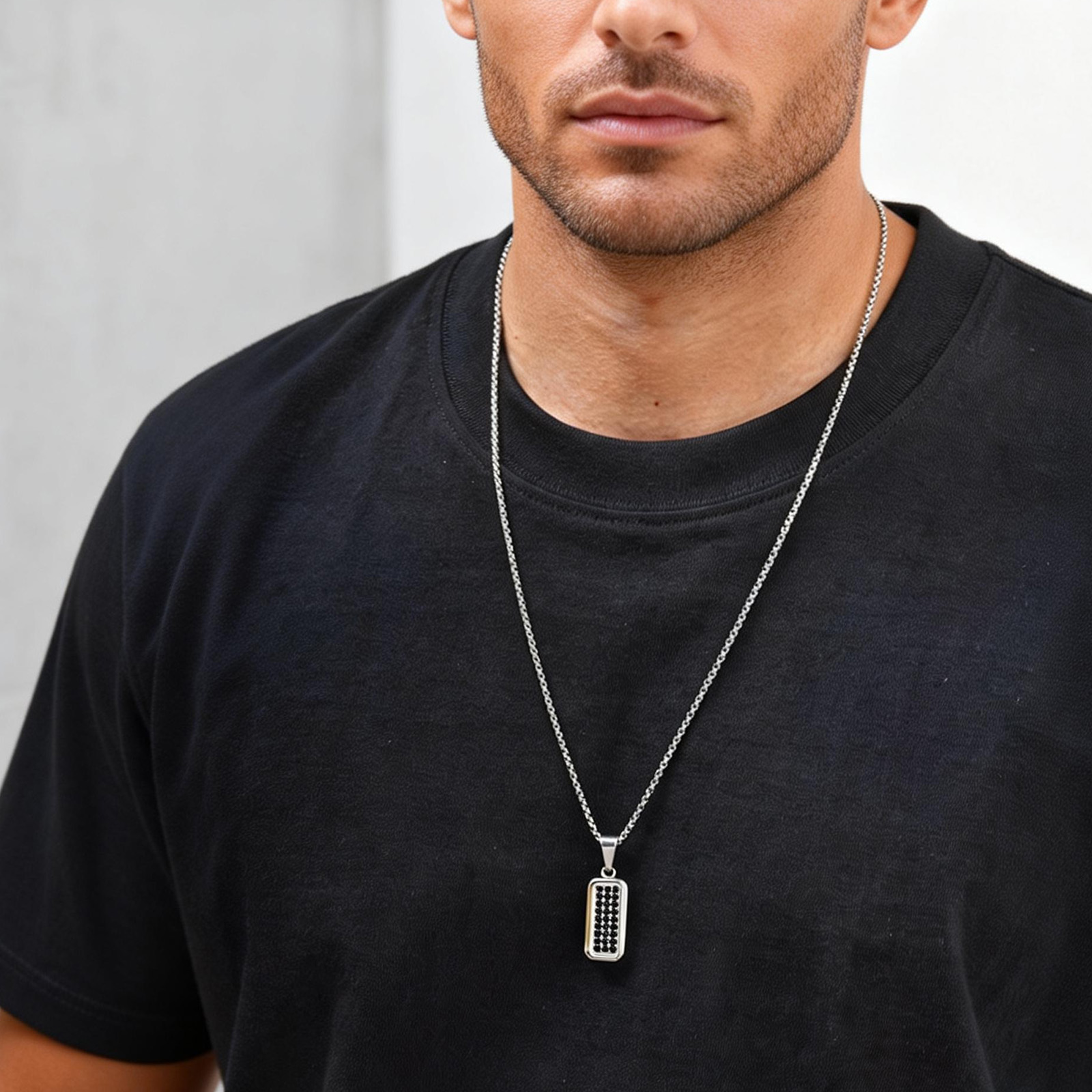 Kalung Dog Tag Personalisasi u - Mens Dog Tag Necklace ulasan dan harga