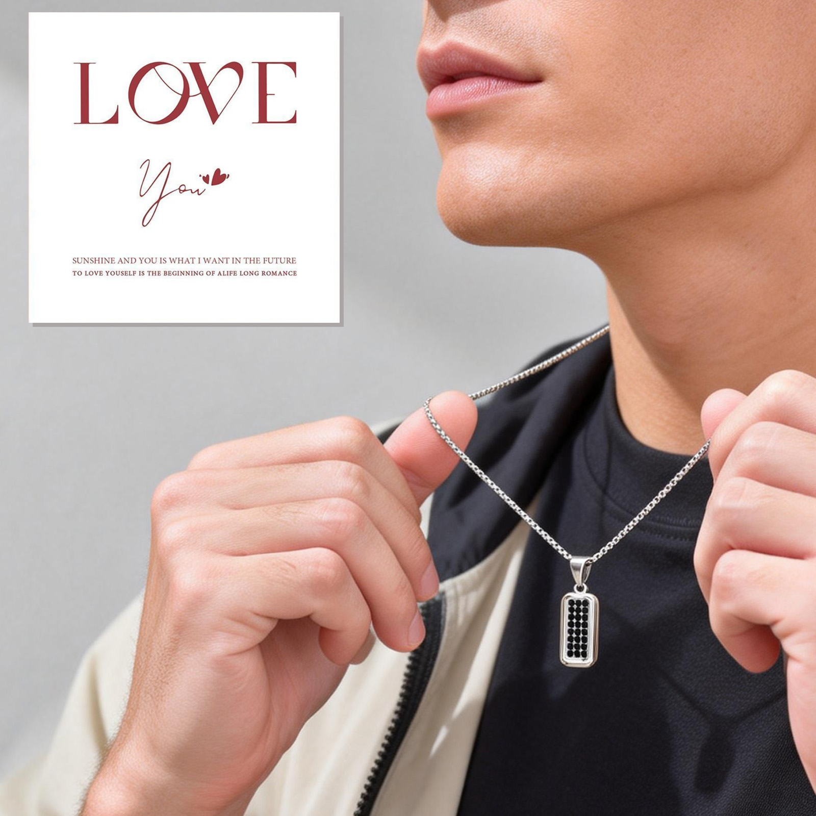 Kalung Dog Tag Personalisasi u - Mens Dog Tag Necklace ulasan dan harga