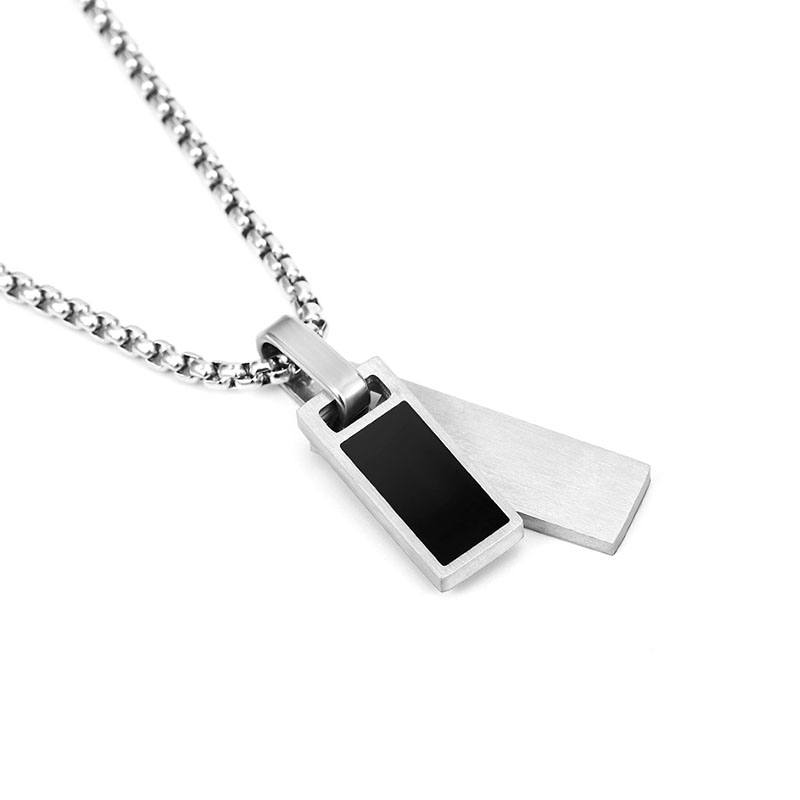 Kalung Dog Tag Dua Warna Stain - Mens Dog Tag Necklace ulasan dan harga