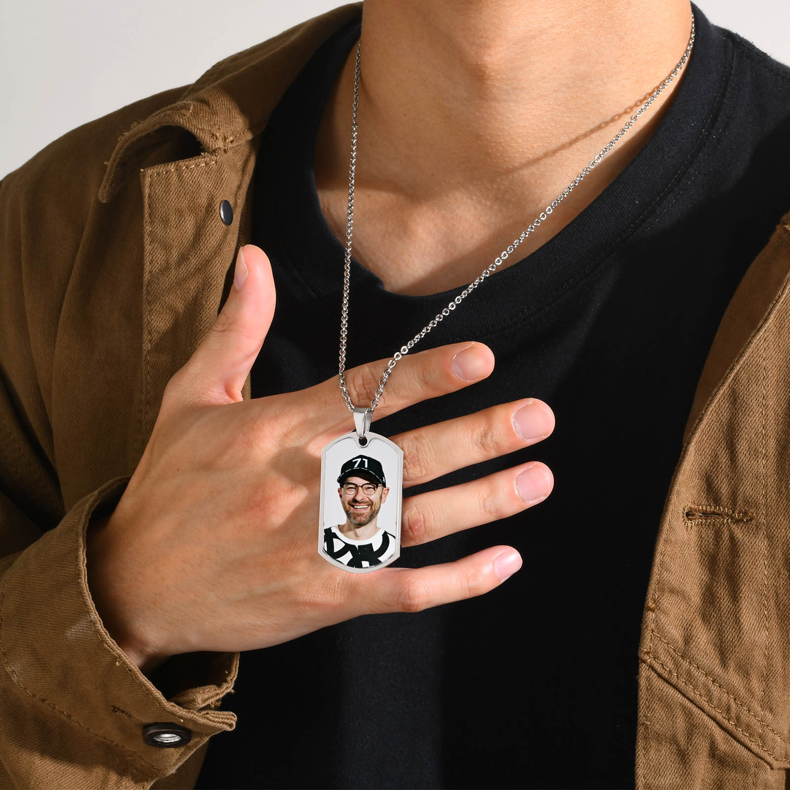 Vnox Gratis Foto Kustom Kata-k - Mens Dog Tag Necklace ulasan dan harga