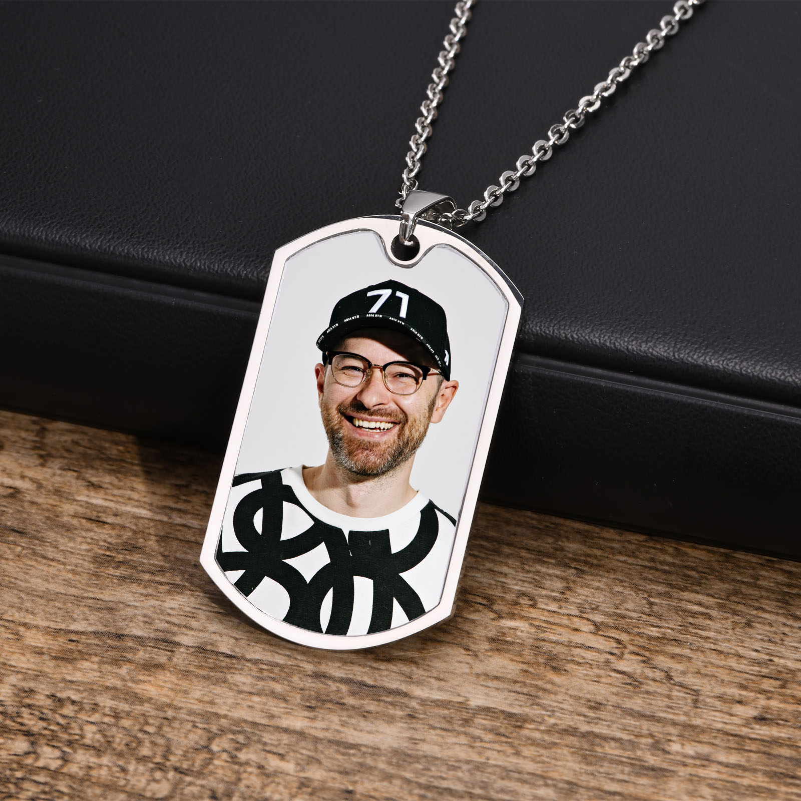 Vnox Gratis Foto Kustom Kata-k - Mens Dog Tag Necklace ulasan dan harga