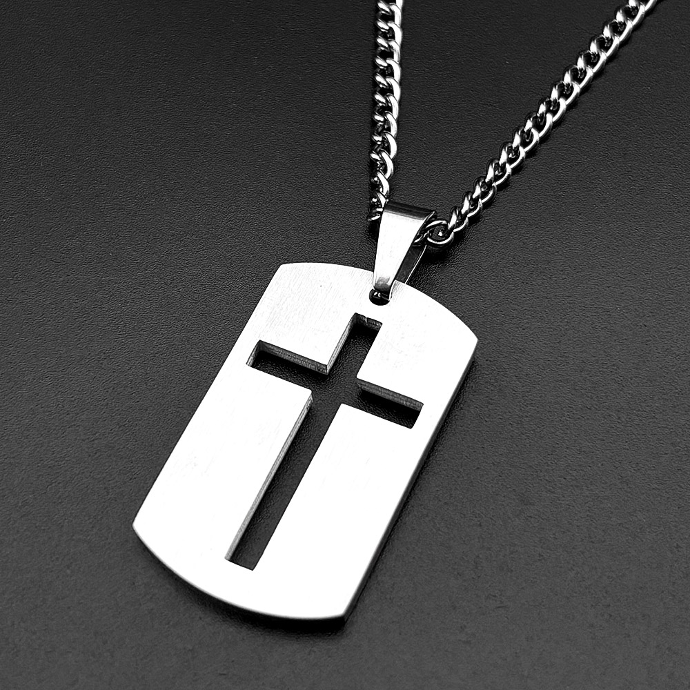 Kalung Liontin Salib Alkitab K - Mens Dog Tag Necklace ulasan dan harga