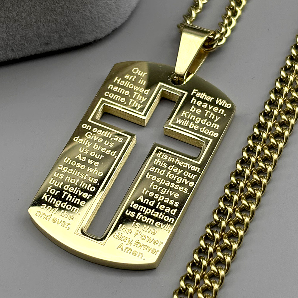 Kalung Liontin Salib Alkitab K - Mens Dog Tag Necklace ulasan dan harga