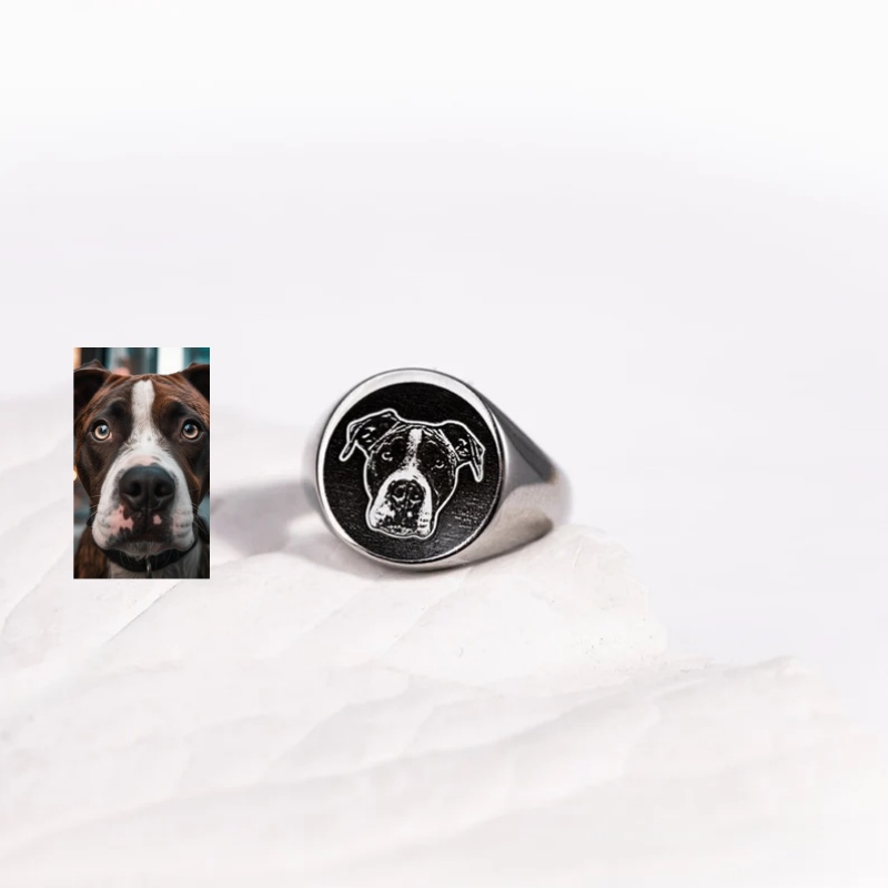 Cincin Stempel Foto Ukiran Kus - Mens Signet Ring ulasan dan harga