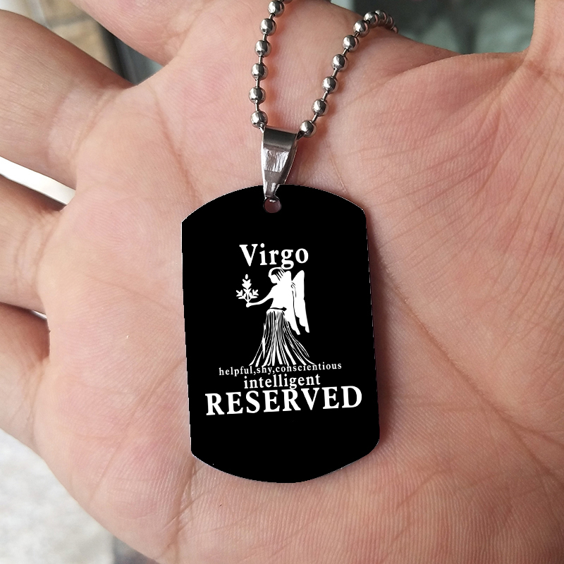 12 tanda zodiak kalung untuk p - Mens Dog Tag Necklace ulasan dan harga