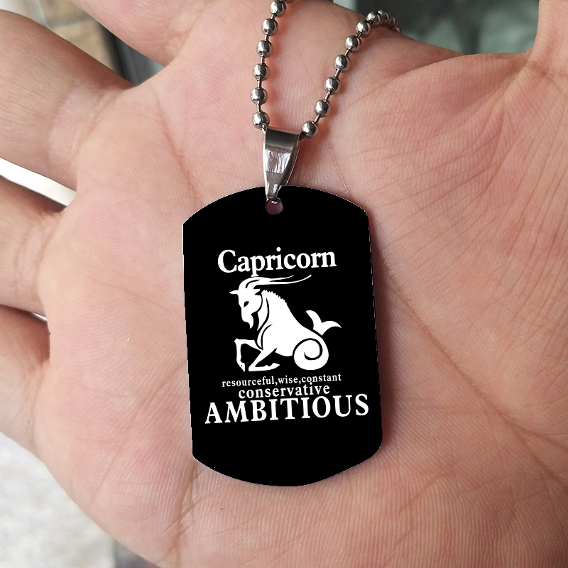 12 tanda zodiak kalung untuk p - Mens Dog Tag Necklace ulasan dan harga