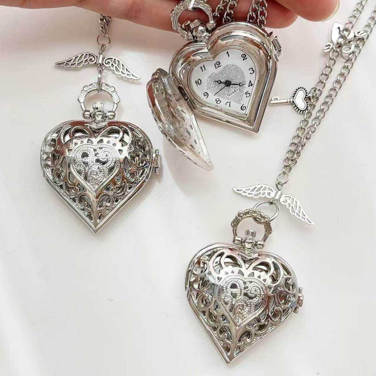 Jam Saku Rantai Y2K Hollow Hea - Vintage Jewelry Watches Women ulasan dan harga