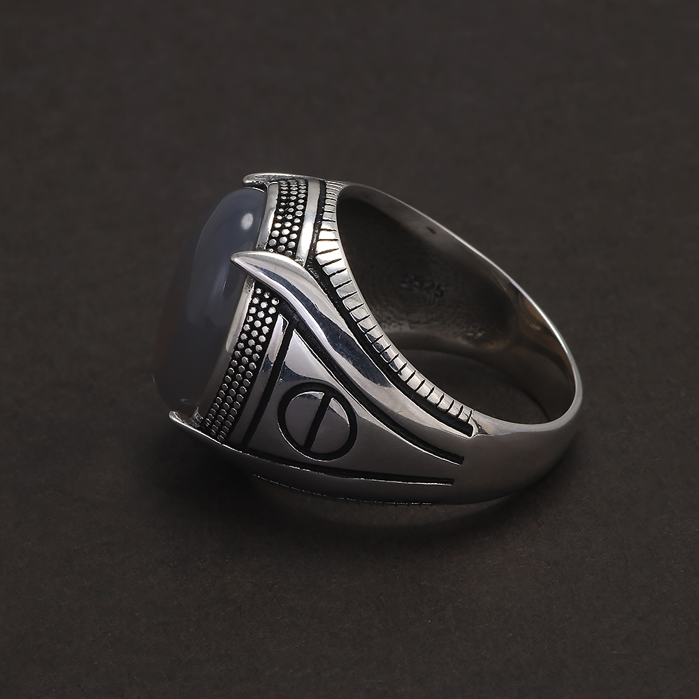Cincin Stempel Batu Akik Perak - Mens Signet Ring ulasan dan harga