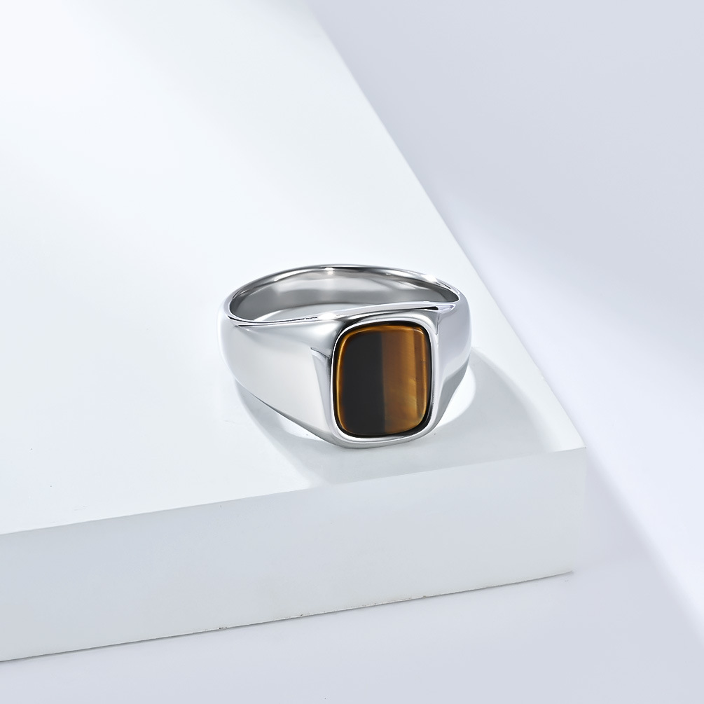 Cincin Signet Batu Mata Harima - Mens Signet Ring ulasan dan harga