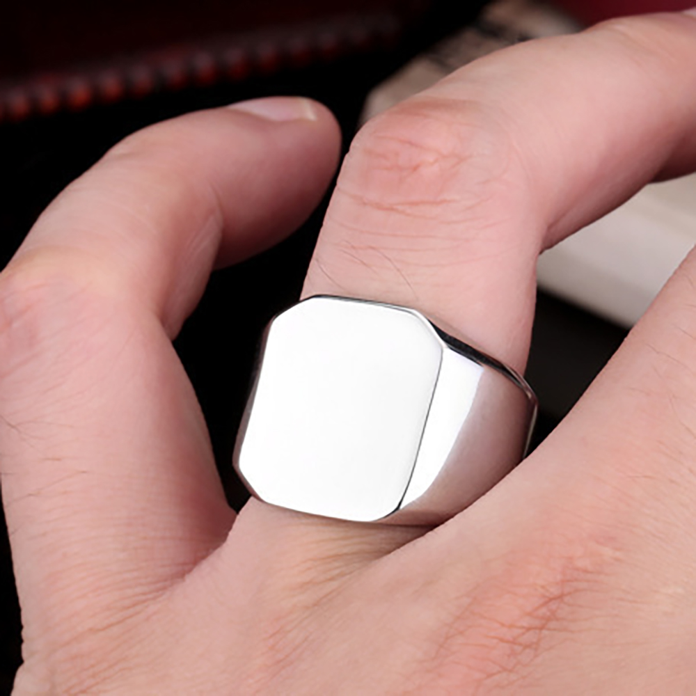 Gratis Ukiran baru perak/emas/ - Mens Signet Ring ulasan dan harga