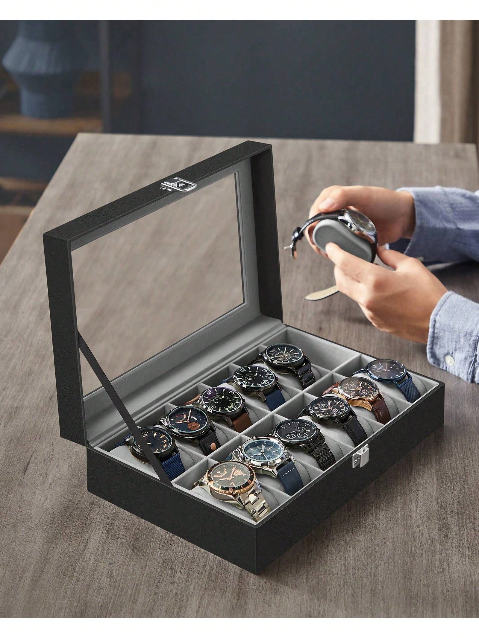 Kotak Jam Tangan 12 Slot yang  - Jewelry Watches & Accessories ulasan dan harga