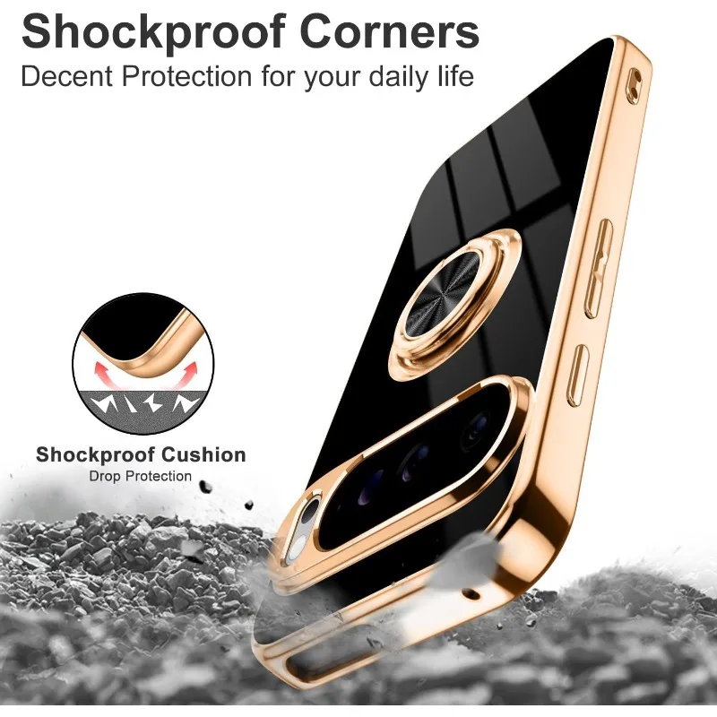 Casing HP Google Pixel 10 9 8  - Gold Plated Ring ulasan dan harga