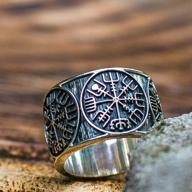 Cincin Skandinavia Rune Signet - Mens Signet Ring ulasan dan harga