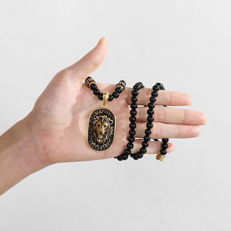 Kalung liontin Singa/serigala  - Mens Dog Tag Necklace ulasan dan harga