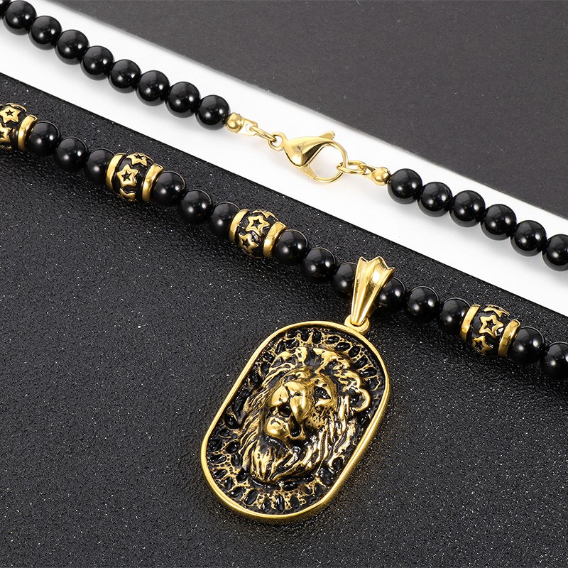 Kalung liontin Singa/serigala  - Mens Dog Tag Necklace ulasan dan harga