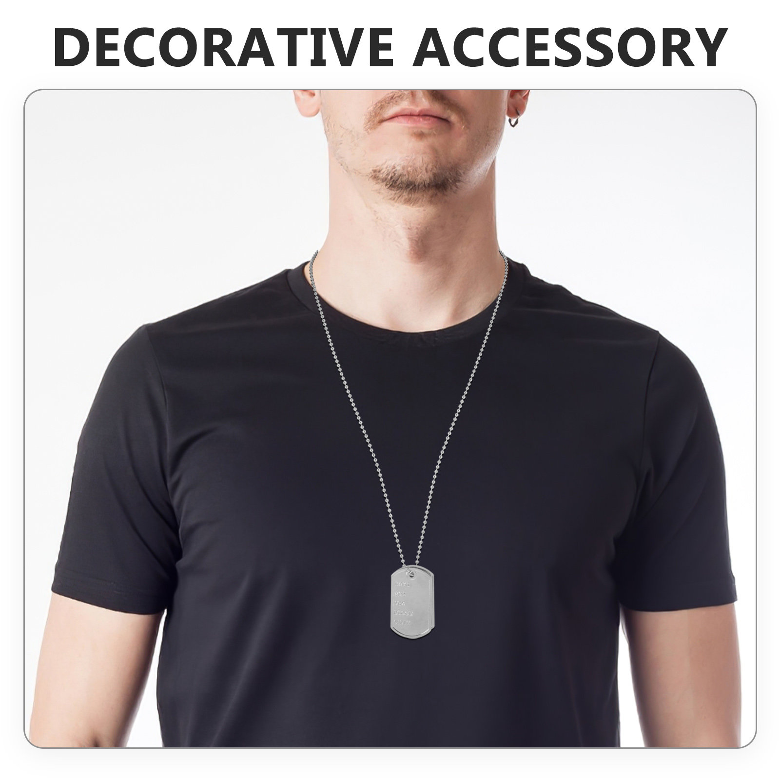 1Set Kalung Tag Anjing Cosplay - Mens Dog Tag Necklace ulasan dan harga