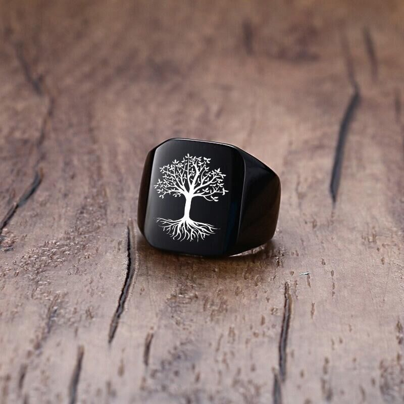 Vnox Rock Punk Pohon Kehidupan - Mens Signet Ring ulasan dan harga