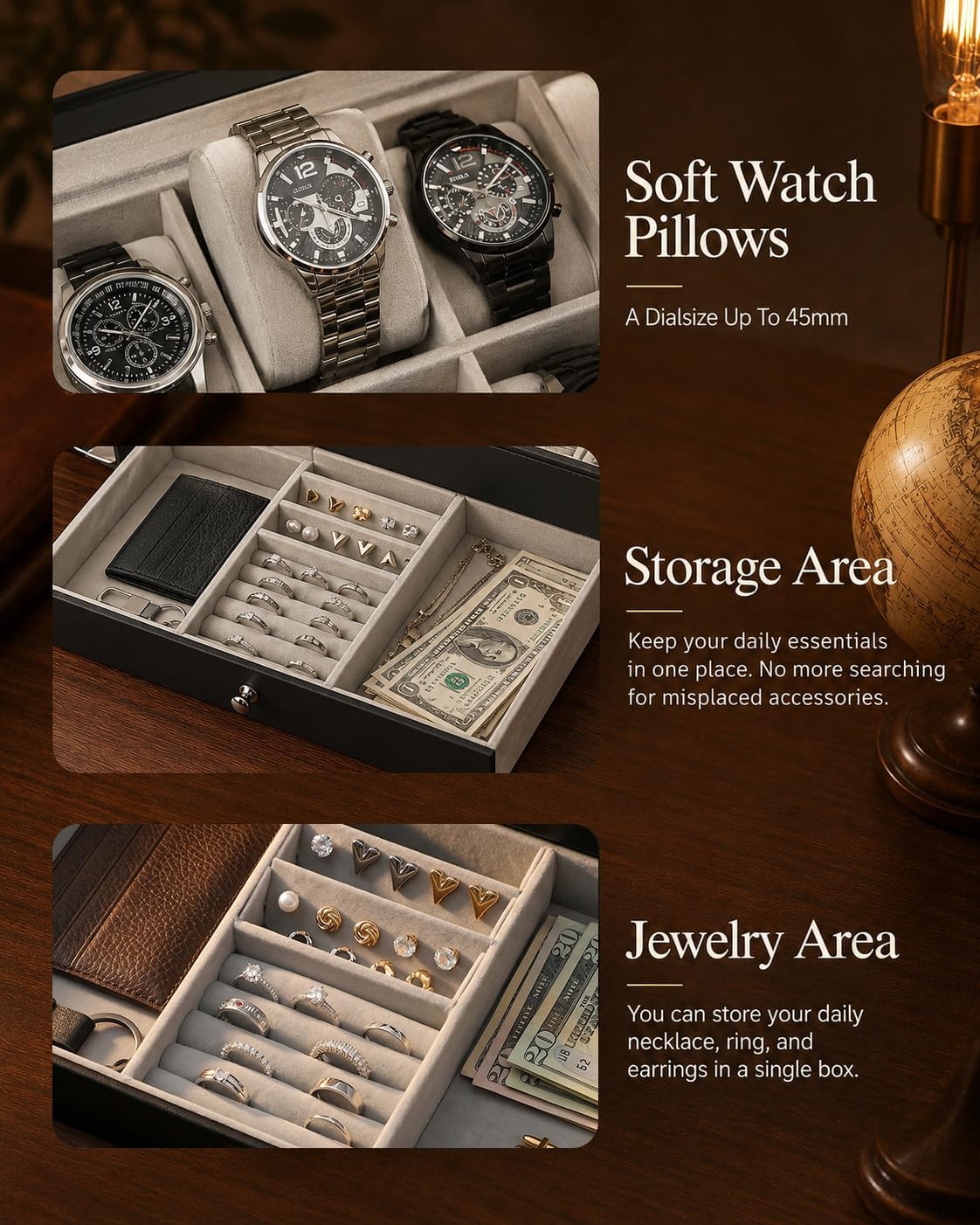 Kotak Penyimpanan Jam Tangan u - Jewelry Watches & Accessories ulasan dan harga