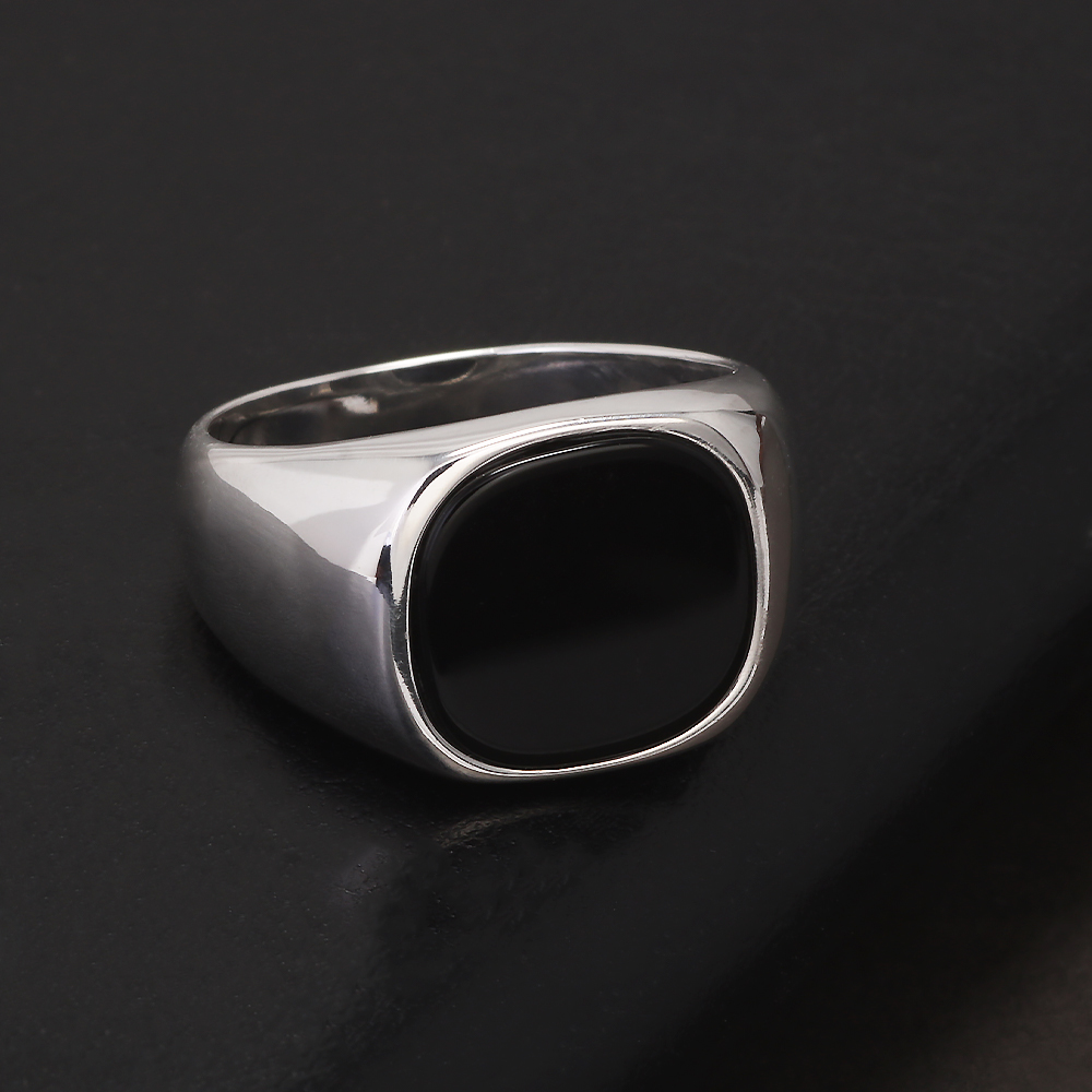 S925 Perak Murni Cincin Stempe - Mens Signet Ring ulasan dan harga