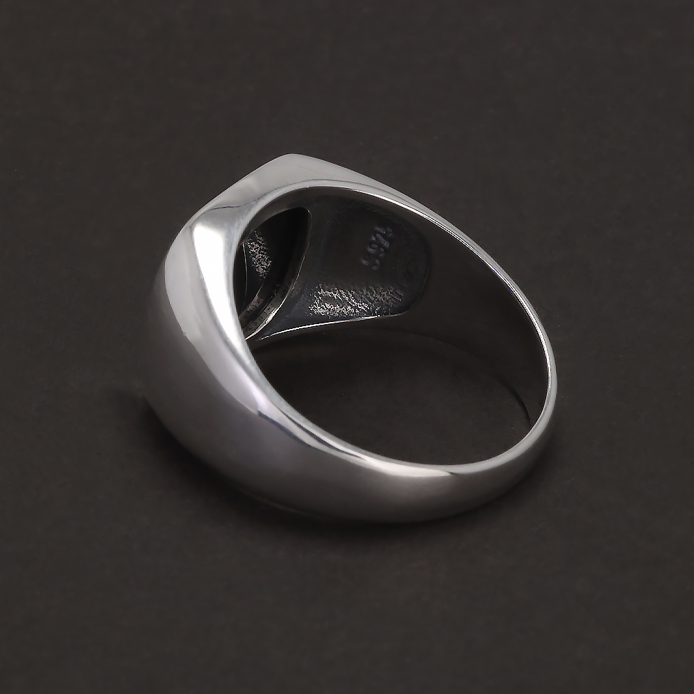 S925 Perak Murni Cincin Stempe - Mens Signet Ring ulasan dan harga