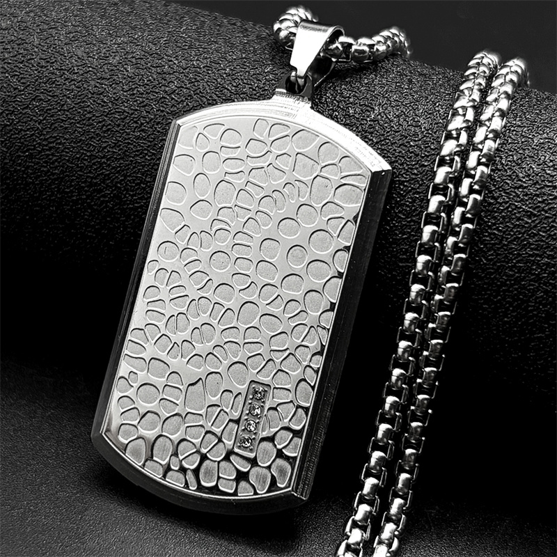Kalung Liontin Dog Tag Pola Ti - Mens Dog Tag Necklace ulasan dan harga