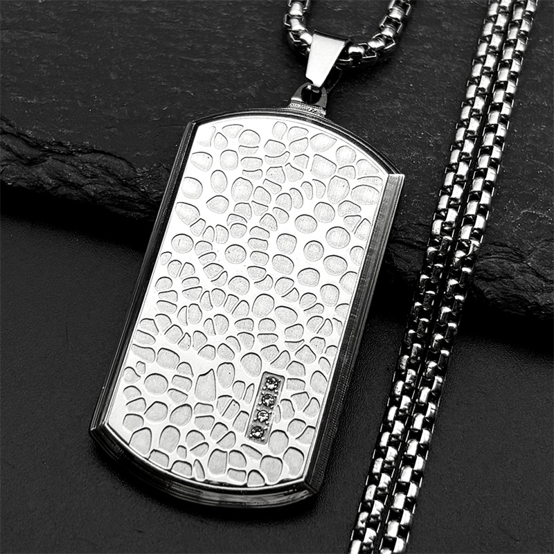 Kalung Liontin Dog Tag Pola Ti - Mens Dog Tag Necklace ulasan dan harga