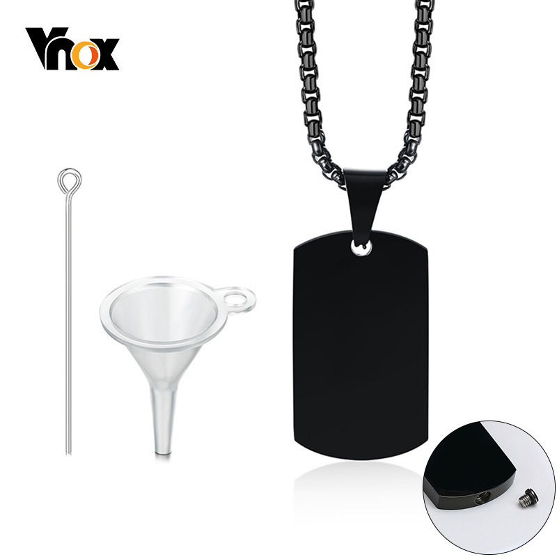 Vnox Kalung Liontin Kontainer  - Mens Dog Tag Necklace ulasan dan harga